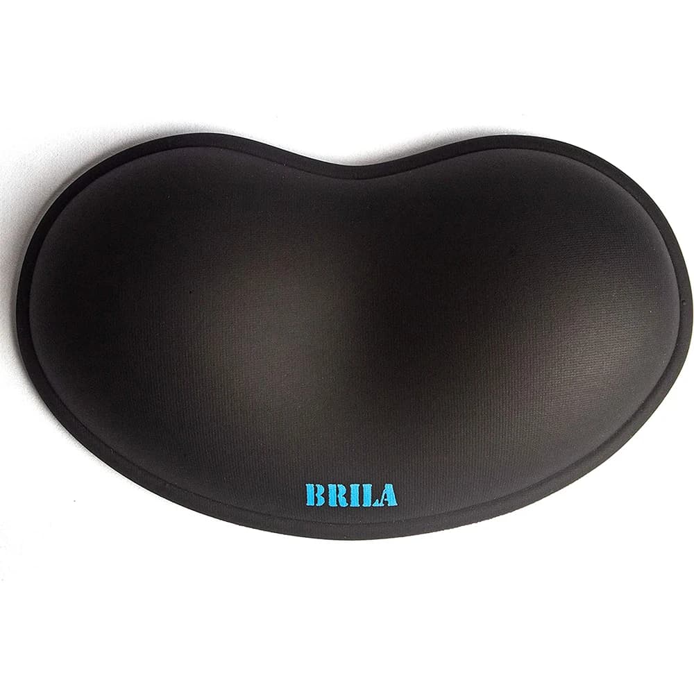 BRILA Tappetino di supporto per poggiapolsi per mouse in pelle di gel di silice rinfrescante ergonomico, cuscino per mano e gomito confortevole, durevole e antiscivolo per PC