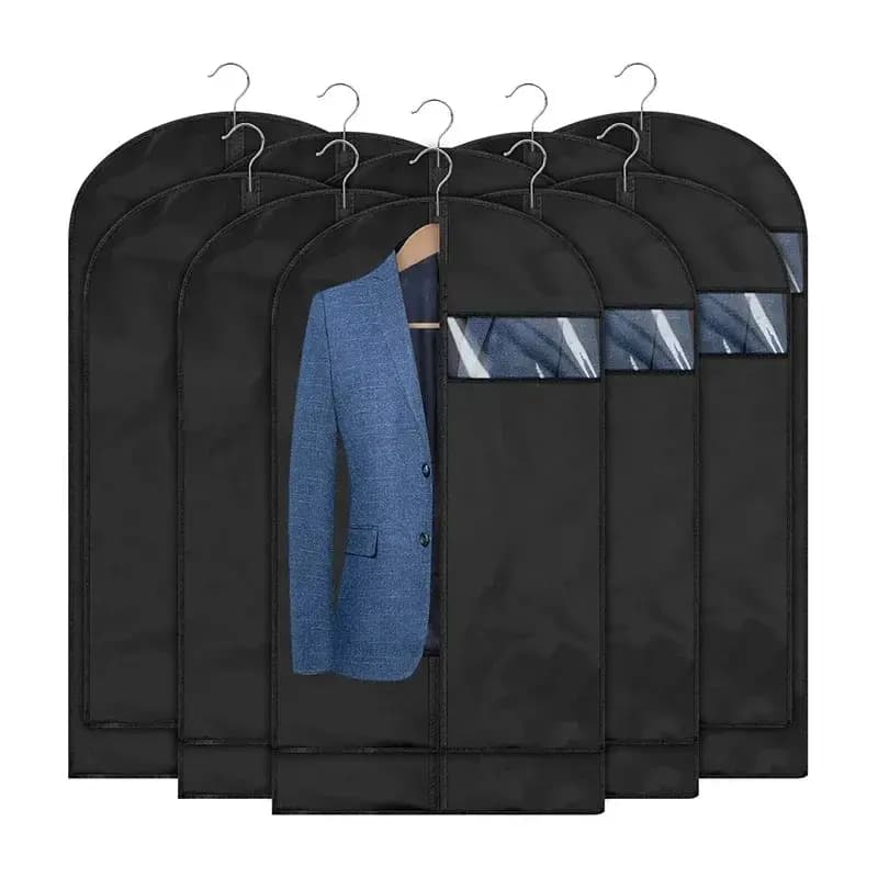 Borse con copertura in tessuto antipolvere Vestiti appesi Indumento Abito Abito Cappotto Copertura antipolvere Custodia per la casa Custodia per organizer
