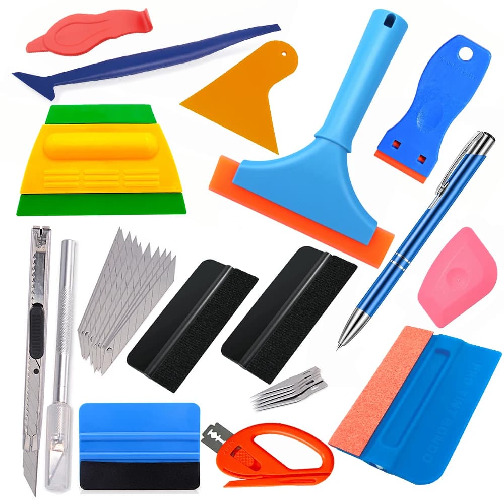 TOFAR Set di strumenti per avvolgimento in vinile per auto Kit per tinta per finestre Gomma PPF Squeegee Applicazione di pellicola Adesivo Taglierina Magnete Raschietto Tergicristallo per pulizia