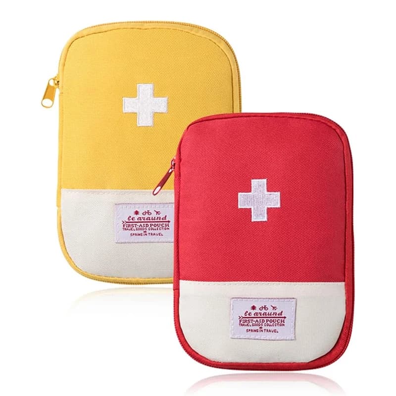 Kit di pronto soccorso portatile, mini kit di pronto soccorso vuoto da 2 pezzi Borsa per medicinali portatile per campeggio, escursionismo e uso all'aperto