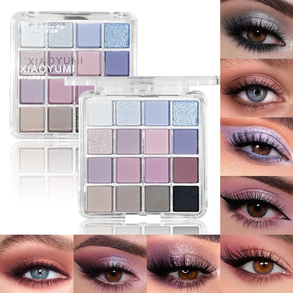 XIAOYUMI 16 - Palette Contouring e Illuminante Effetto Tramonto, Impermeabile e a Lunga Durata, per Occhi e Viso, Colori Terra Perlati e Opachi, Unisex