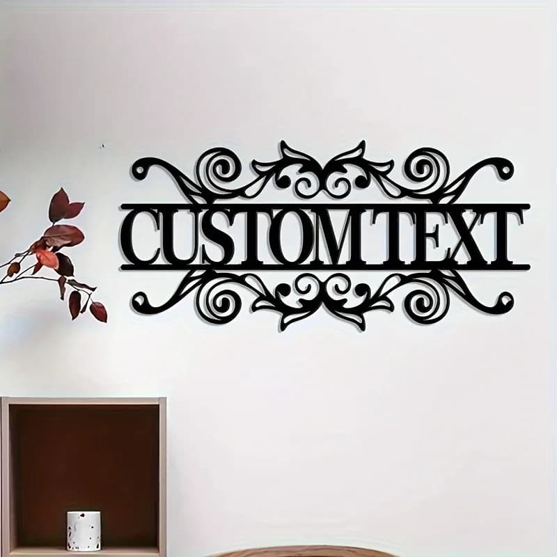 Insegne Personalizzate in Metallo Battuto per Porte/Pareti, Decorazione con Nome o Logo, Perfette per Arredamento Interno ed Esterno di Casa e Ufficio