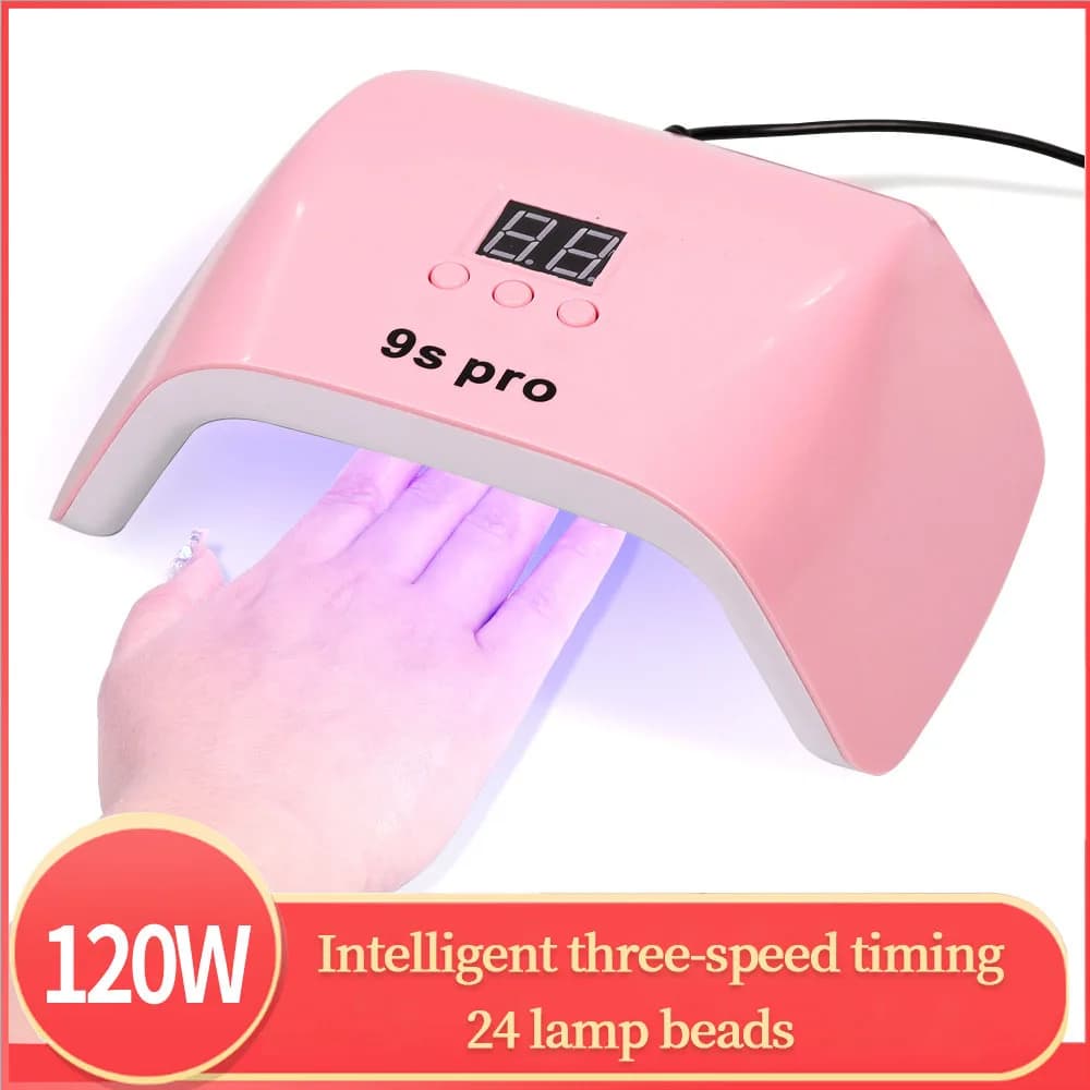 Lampada per asciugatrice per gel per unghie trapezoidale 9SPro 24 perline LED Macchina per fototerapia per unghie Strumento per manicure professionale Attrezzatura USB integrata