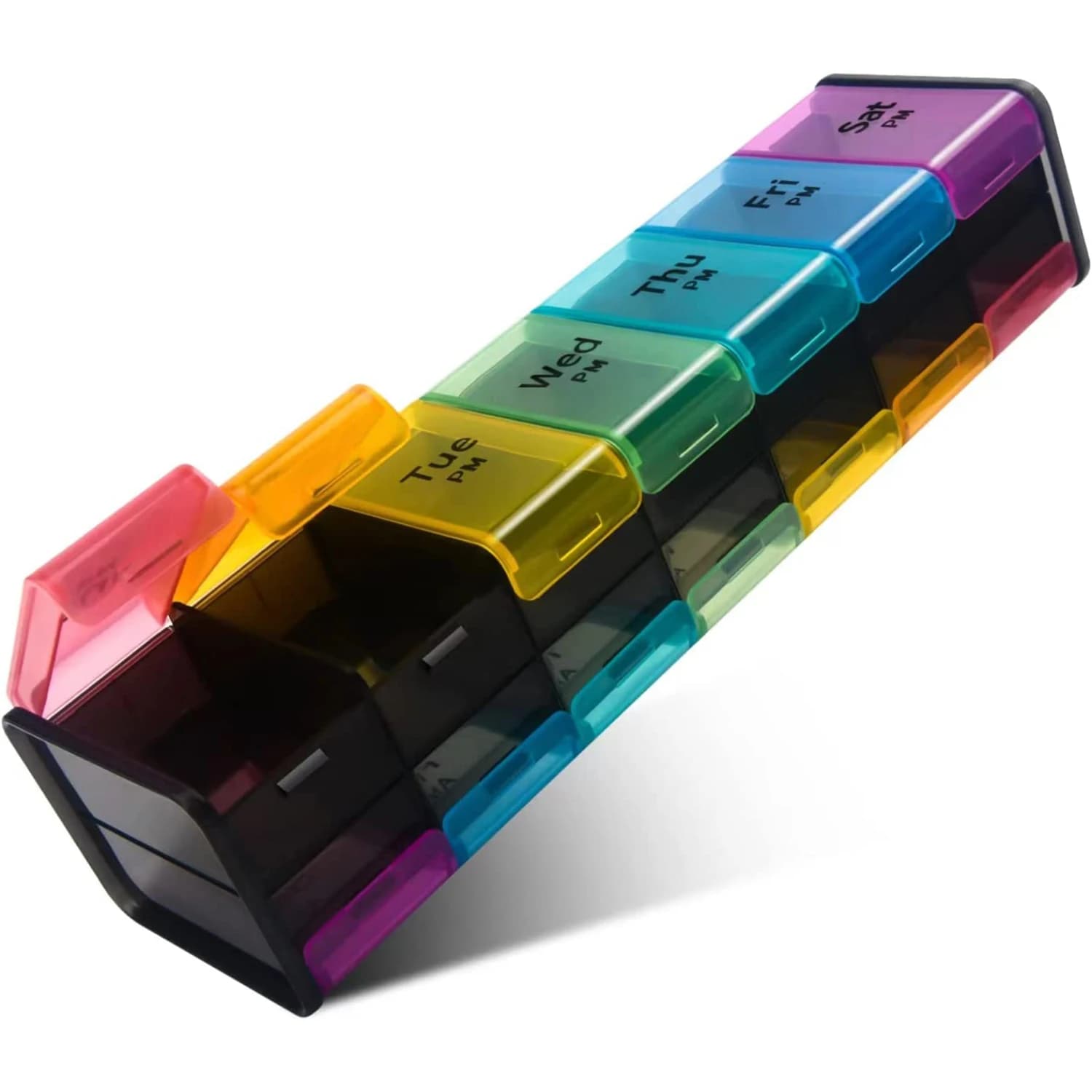 7-day AM/PM pills with XXL compartment: a perfect weekly organizer for fish oil pills, vitamins and supplements