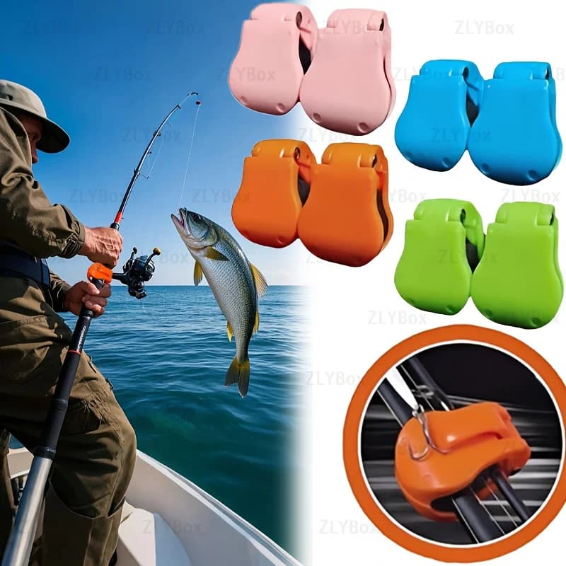 2 Pieces Quick Hook Fishing Clips, Multifunctional Fishing Cane Holder, Fishing Gear Organizer