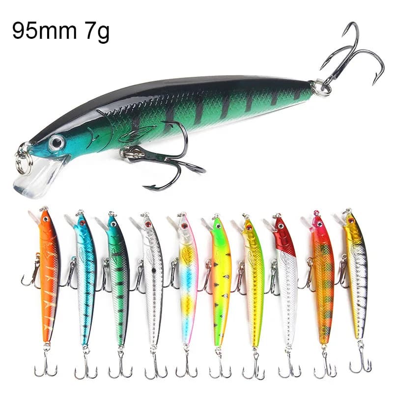 Fishing Lure Japanese Minnow Floating Hard Bait 95mm 7g Artificial Bait Wobbler Crankbait Carp Perch Pesca Fishing Tackle
