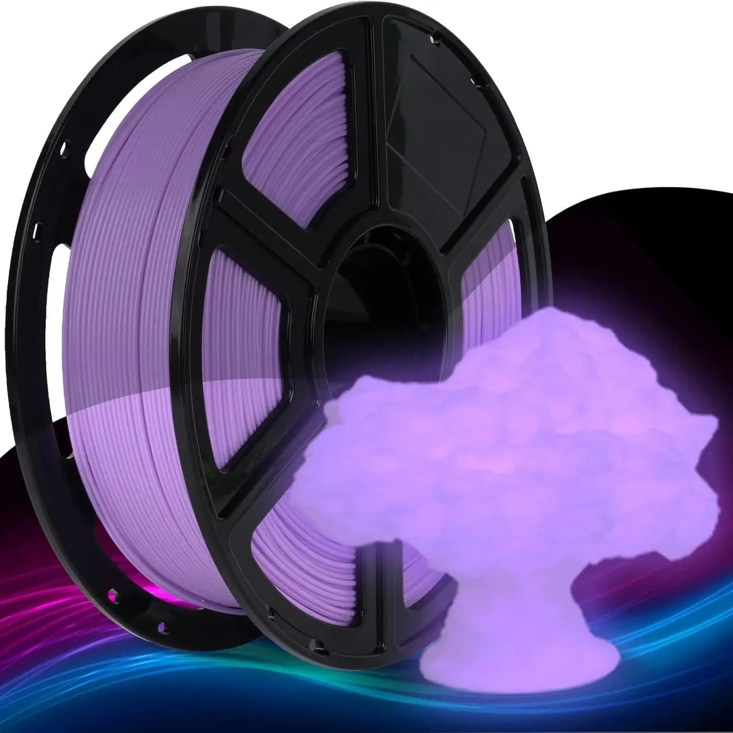 Filamento per Stampante 3D TPU Viola Fluorescente 95A 1.75mm 250g, Precisione Dimensionale +/- 0.03 per Stampa 3D, Bobina da 250g