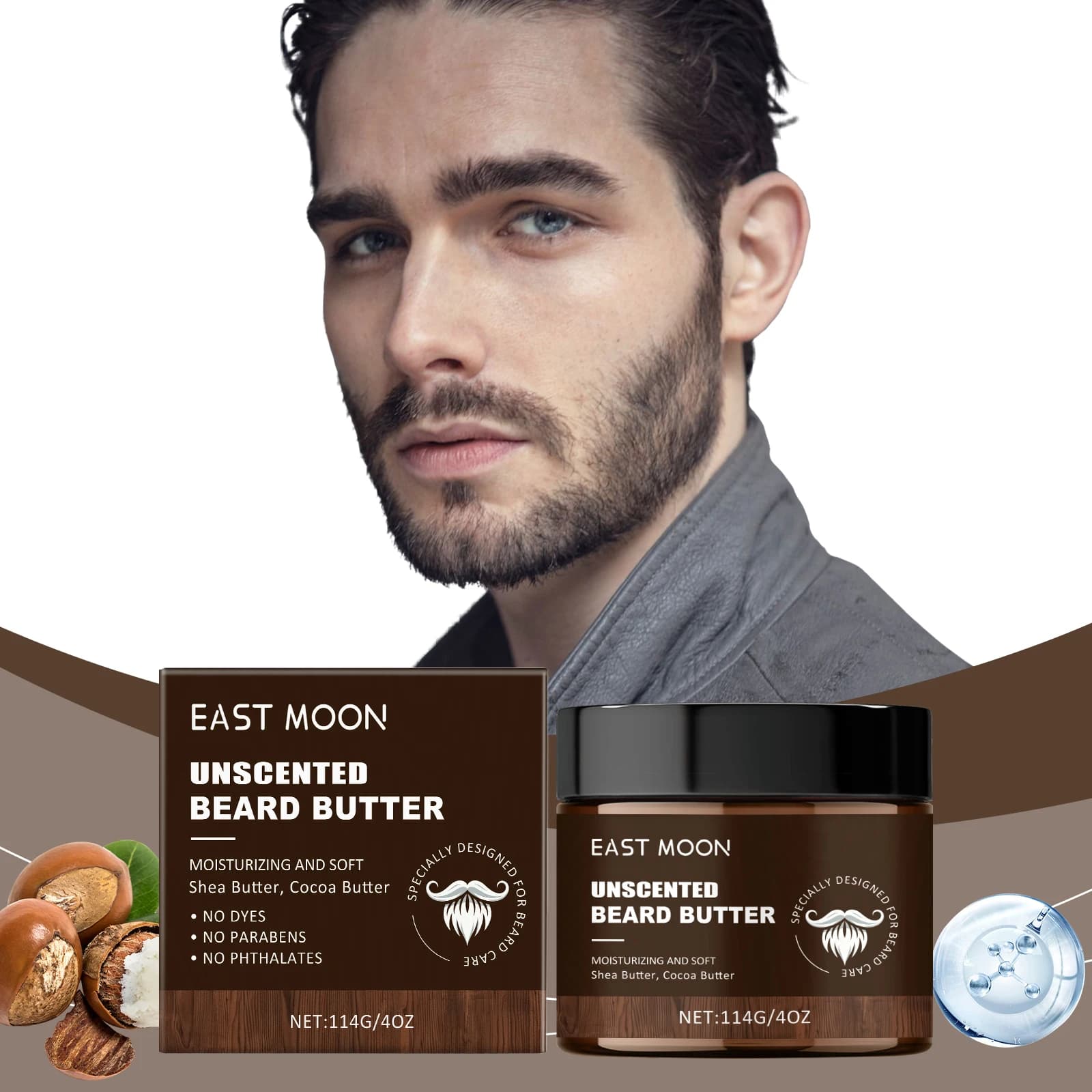 East Moon 114g Men's Shaving Cream Hydrata Soft Care Reduces Split Ends Shaving Modeling Refreshing Nutrient Hair Shaving Cream