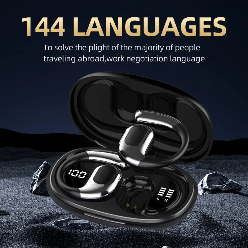 OWS earphones with Earring Hook, Bluetooth 5.3, Low Latenza, Gaming and Sport Headphones, Audio HiFi Stereo with Reduction of Noise