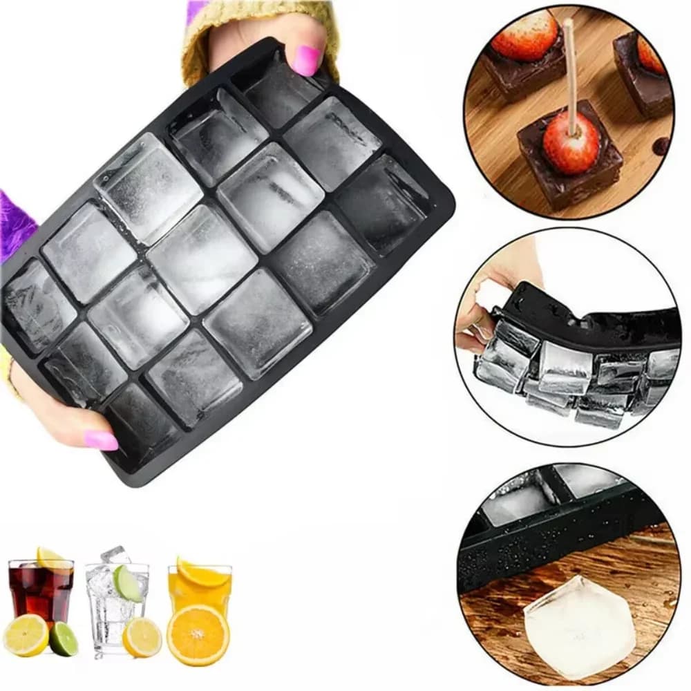 Stampi per cubetti di ghiaccio in silicone da 15 scomparti, stampi per cubetti di ghiaccio sferici, stampi per gelato, stampi per cubetti di ghiaccio riutilizzabili per whisky