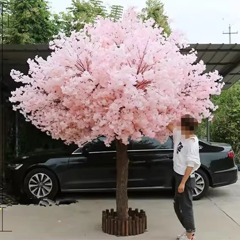 Albero di fiori di ciliegio artificiale rosa multi-dimensione simulato albero di fiori di pesco che desidera la decorazione artistica dell'albero e la decorazione di nozze