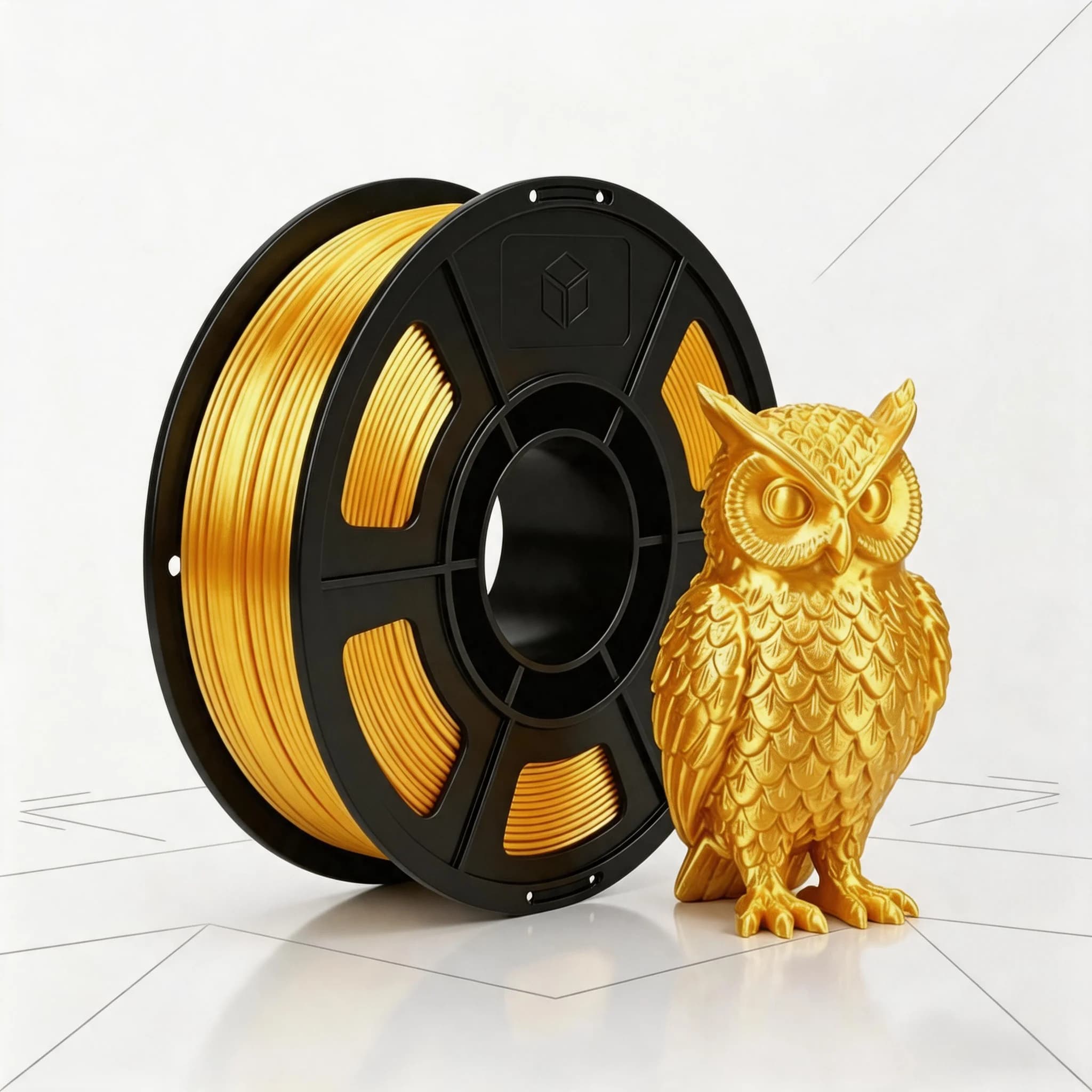 Filamento PLA Effetto Seta Oro, Blu, Rosso, Bianco, Argento, Verde, Nero 1.75 mm per Stampa 3D Bobina da 250g Lucido Setoso Metallico