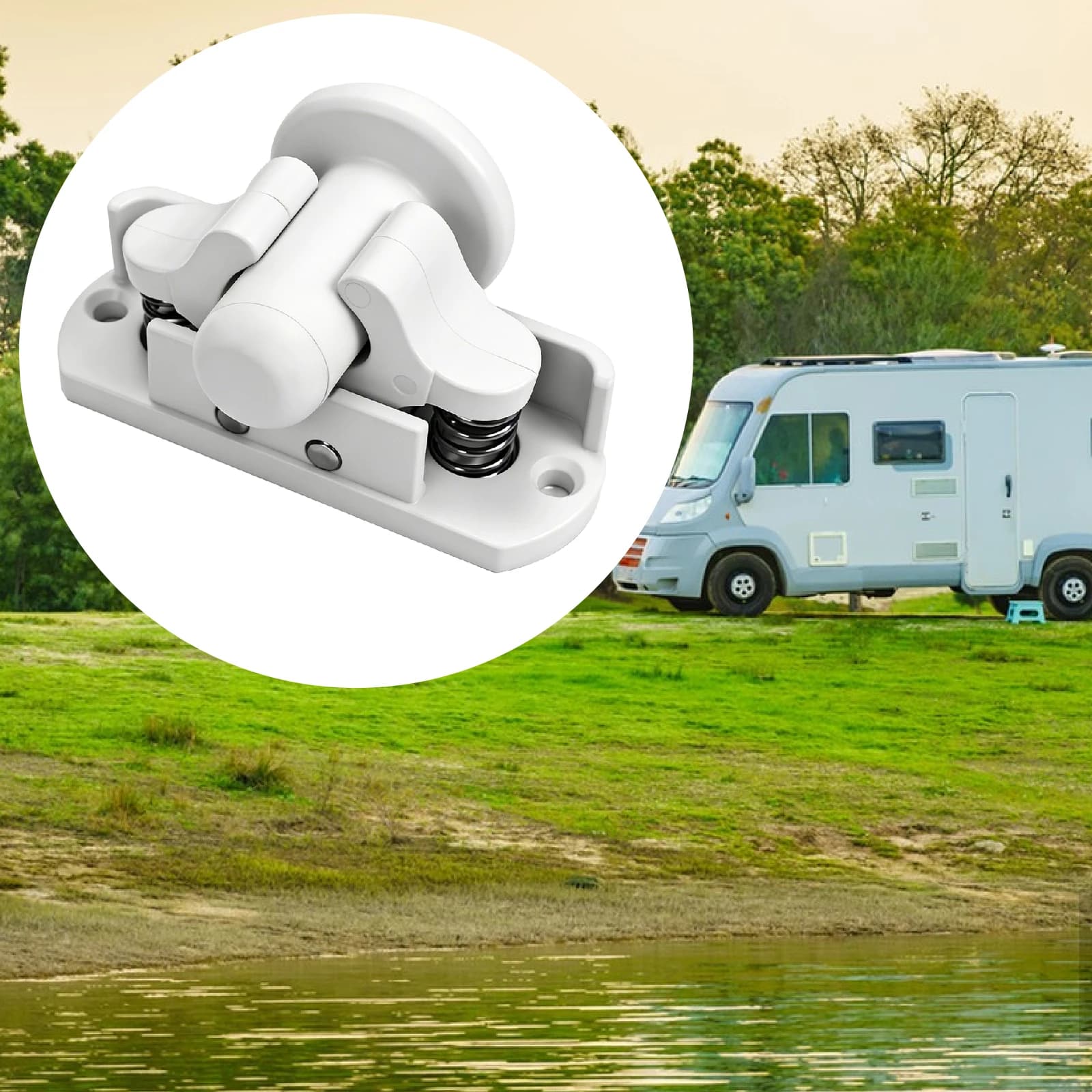 1 Pezzo Fermaporta in Nylon Robusto per Rimorchi, Camper e RV, Facile Installazione, Versatile