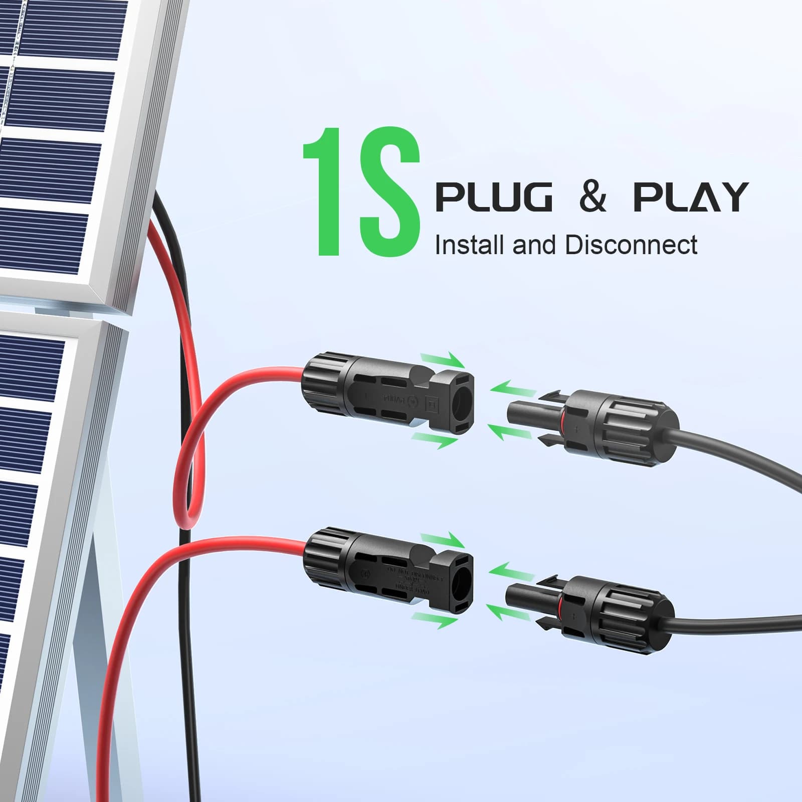 BateriaPower 5 Coppie di Connettori Solari a Y da 30A, Kit Adattatore per Cavi Paralleli, Connettori Divisori per Pannelli Solari per Sistemi Fotovoltaici