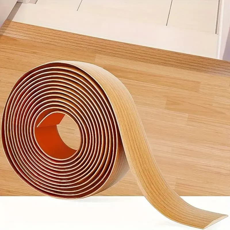 1PC 1m/39.37inch Self-adhesive wood-like floor transition strip Edge sealing strip Floor joint strip Pvc door bottom anti-collis