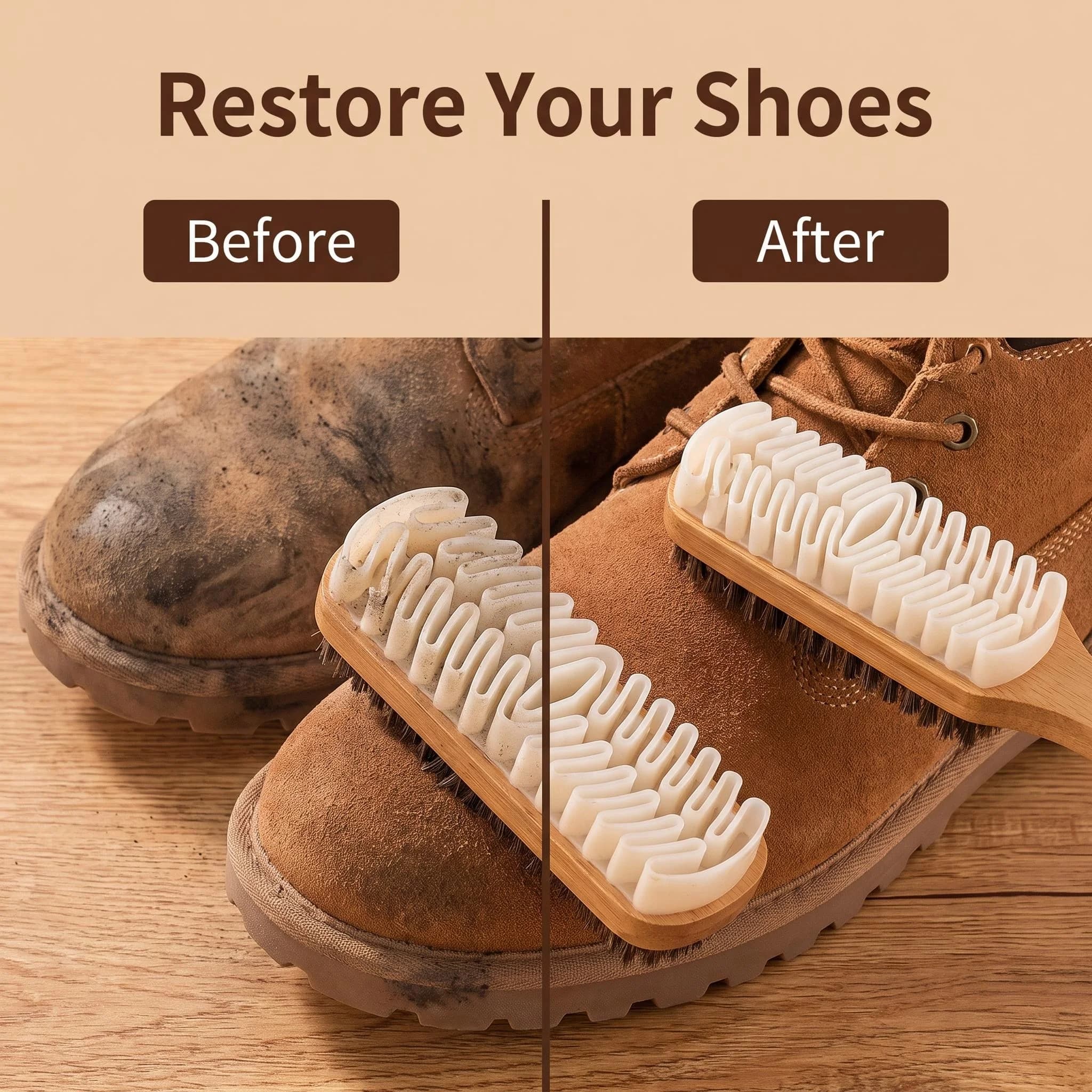Suede Shoe Brush, Raw Rubber Eraser, Nubuck Leather Cleaner Brush for Suede & Fuzzy Shoes