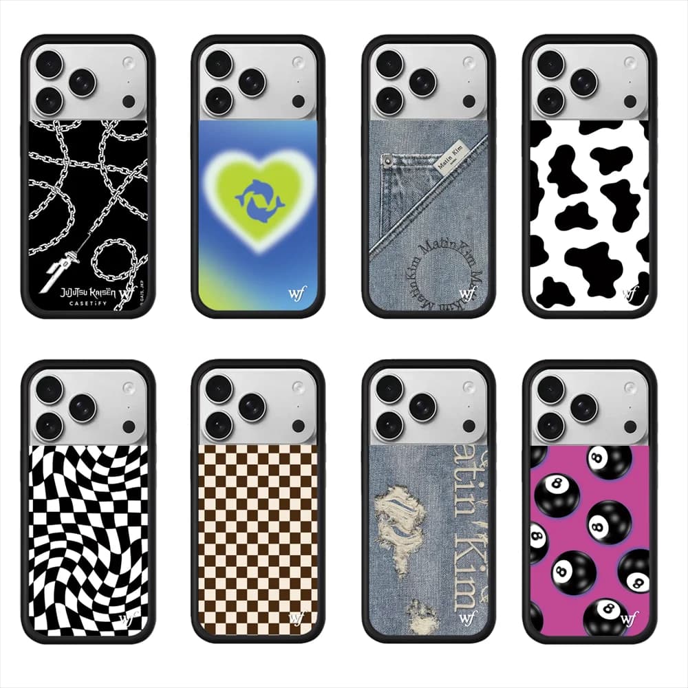 2025 Nuovo Wildflower Denim plaid Cassa Del Telefono per iPhone 12 13 14 15 16 17 Cover 17 Pro Max 16 Plus Air 3D WF Cherry Cartoon Funda