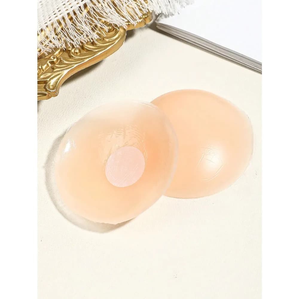 6 Pairs Individually Packed Nude Round Silicone Nipple Covers, Ultra Thin Breathable Anti-Bulge Invisible Nipple Pasties, Reusable Self Adhesive Anti-Convex Breast Stickers Perfect for Summer Strapless Dresses, Camisoles and Bikinis