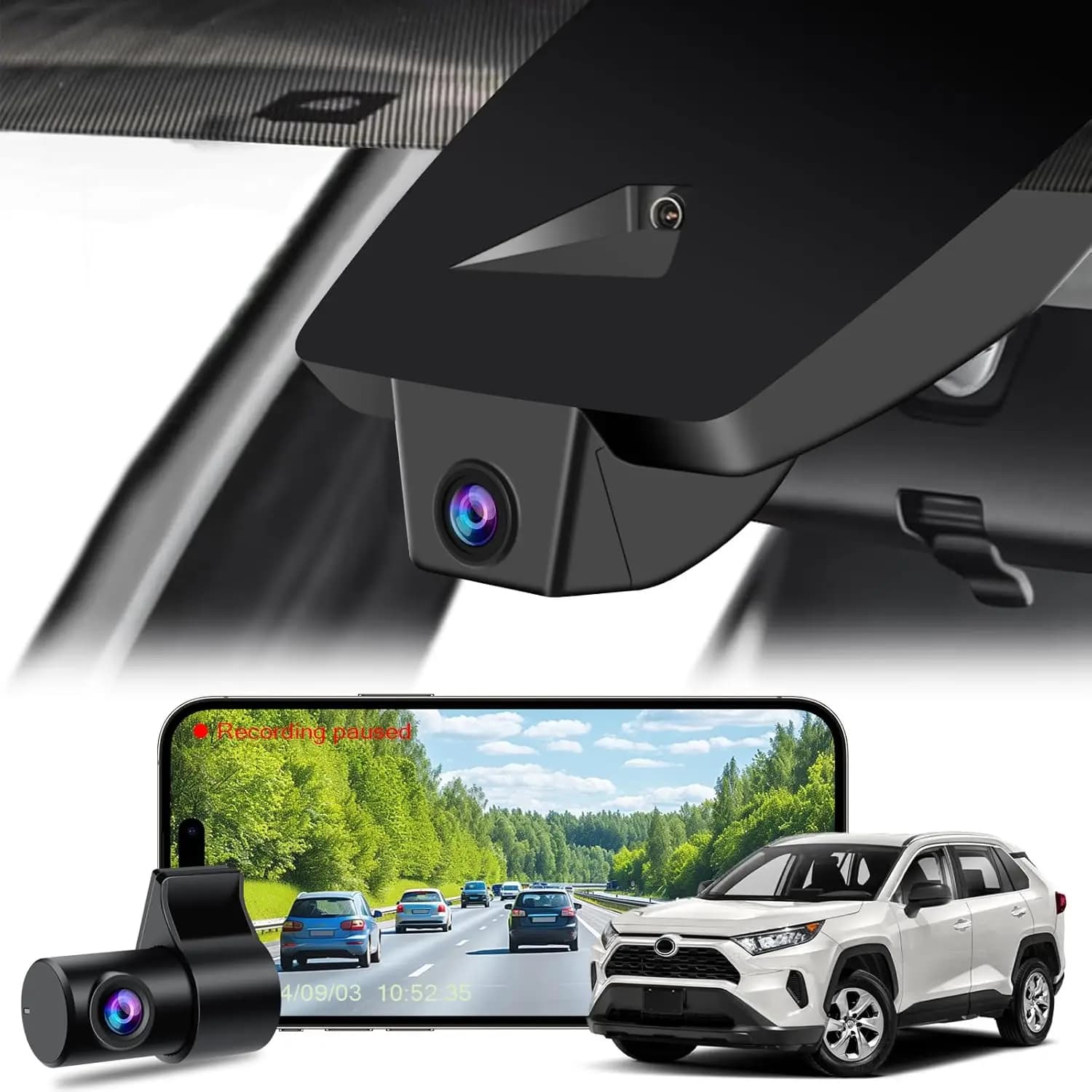 Dash Cam Front 4K and Rear 1080P for Toyota RAV4 2022 2023 2024 2025 LE Limited SE Adventure XLE Premium XSE (Model B) with Ventilation H