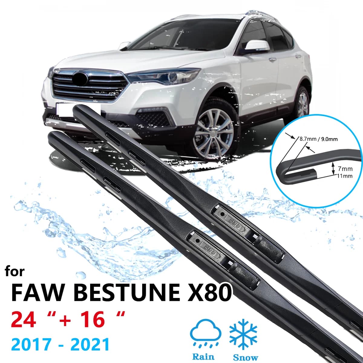 Per FAW Bestune X80 SUV 2017~2021 spazzole tergicristallo anteriori spazzole per finestre pulizia piatta parte Auto pulizia parabrezza accessori Auto