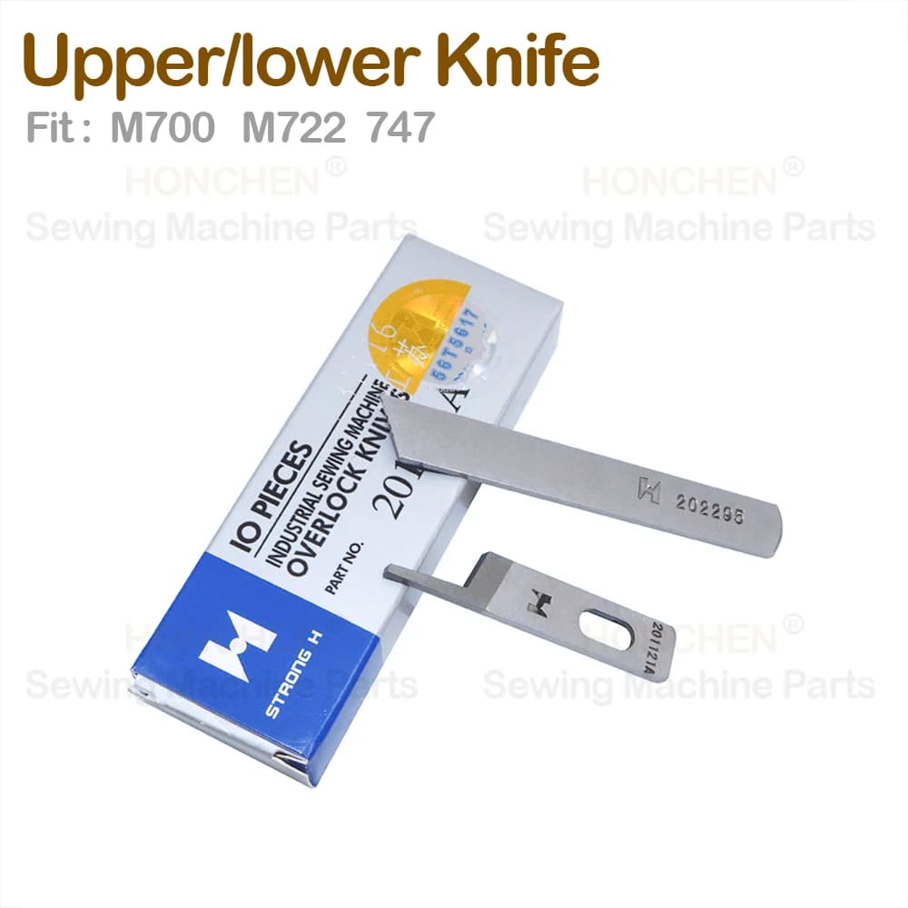 Overlock Sewing Machine Four Thread Upper Knife 2001121A Lower Knife 202295 Fit PEGASUS M700 M800 EX3200 EX5200 SIRUBA 747