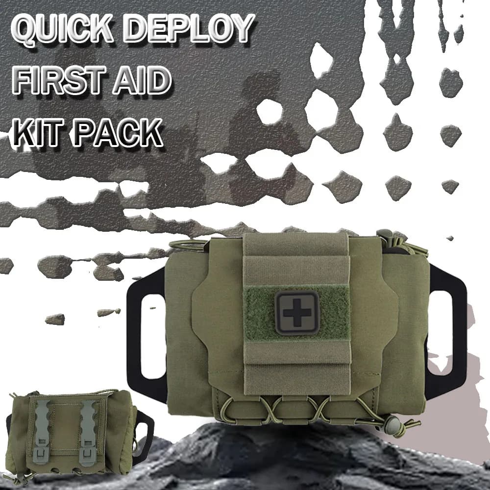 Kit di pronto soccorso a distribuzione rapida Confezione Sistema di sopravvivenza in due pezzi Porta rotolo Med MOLLE Marsupio rapido di pronto soccorso Borsa con manico Hypalon