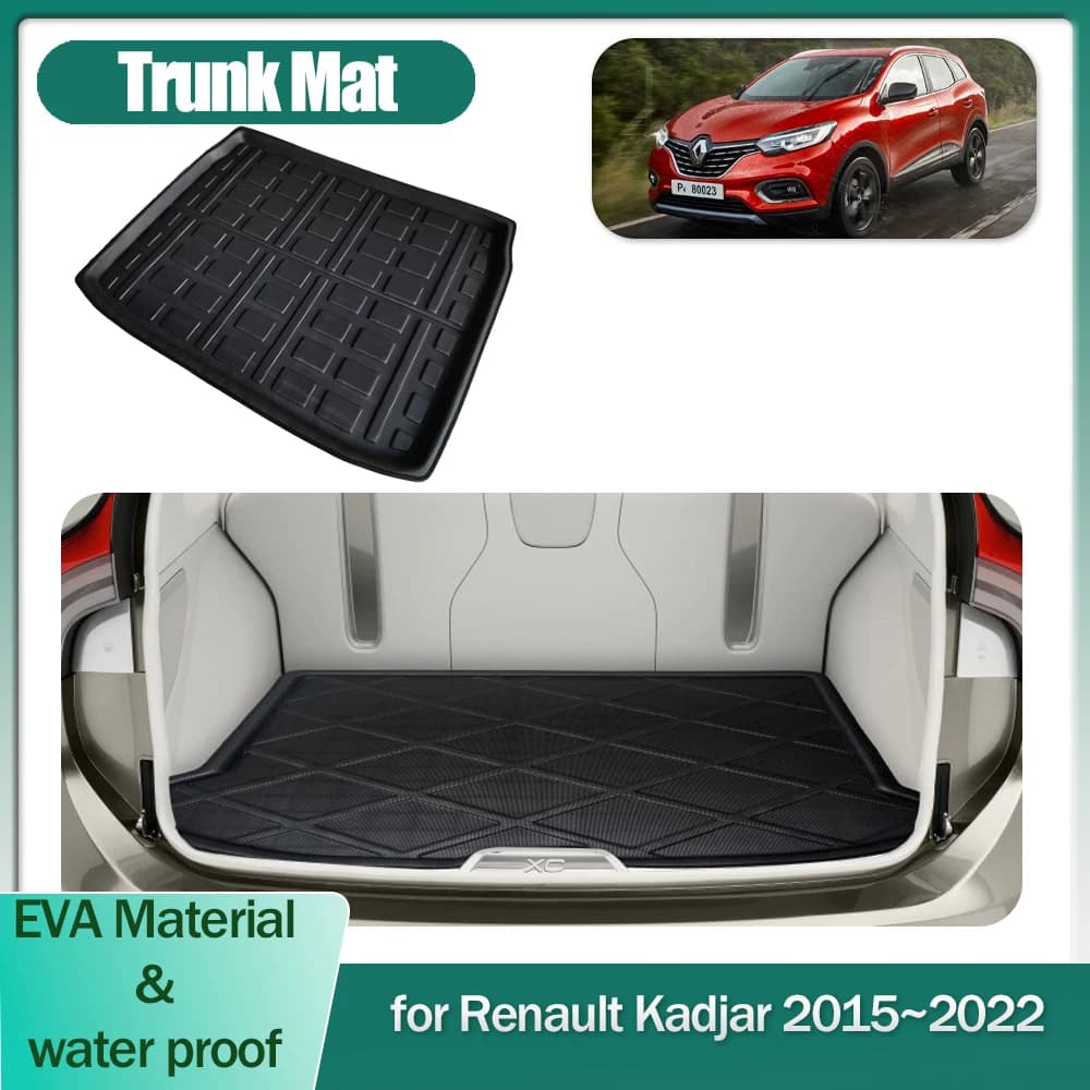Tappetino per bagagliaio per auto per Renault Kadjar 2015 ~ 2022 2016 2017 Bagagli Boot Liner Cargo Floor Tappeto Copertura impermeabile Vassoio Pad Accessori
