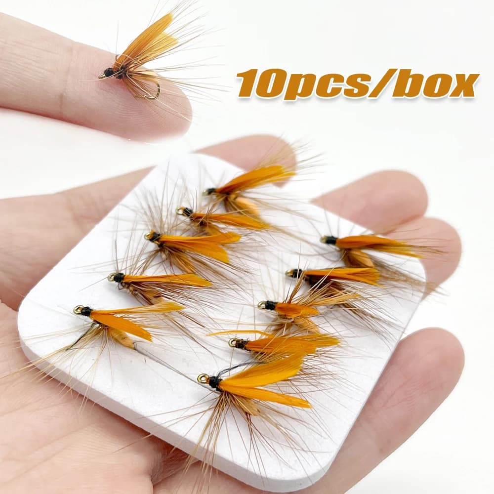 10pcs/box Fly Fishing Flies Assorted Wet Flies Artificial Bait Trout Lure Fishing Tackle Hooks for Freshwater Fishing Gear