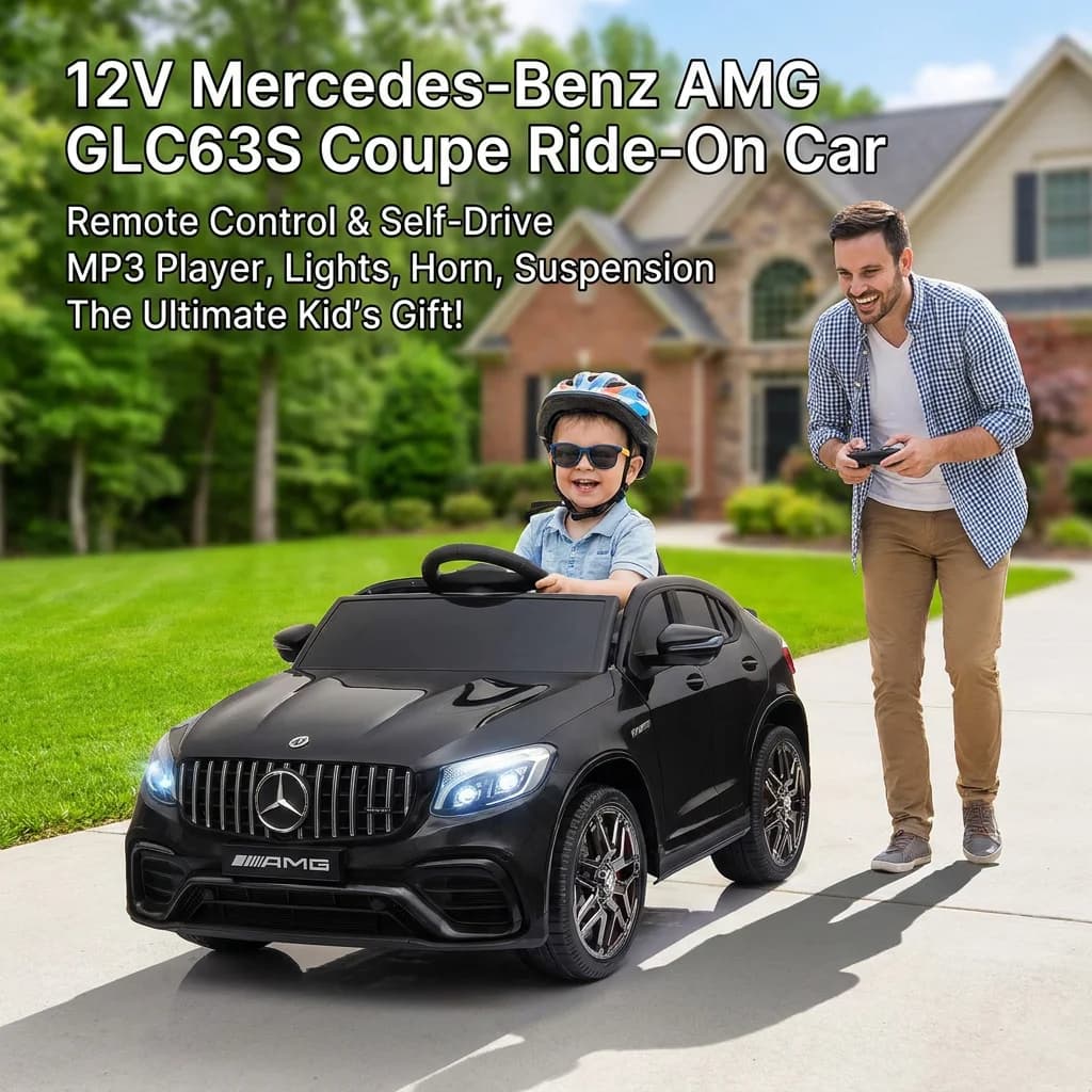 Auto Elettrica per Bambini 12V Mercedes Benz GLC63S con Telecomando per Genitori, 2 Velocità, Alimentata a Batteria, per Esterni