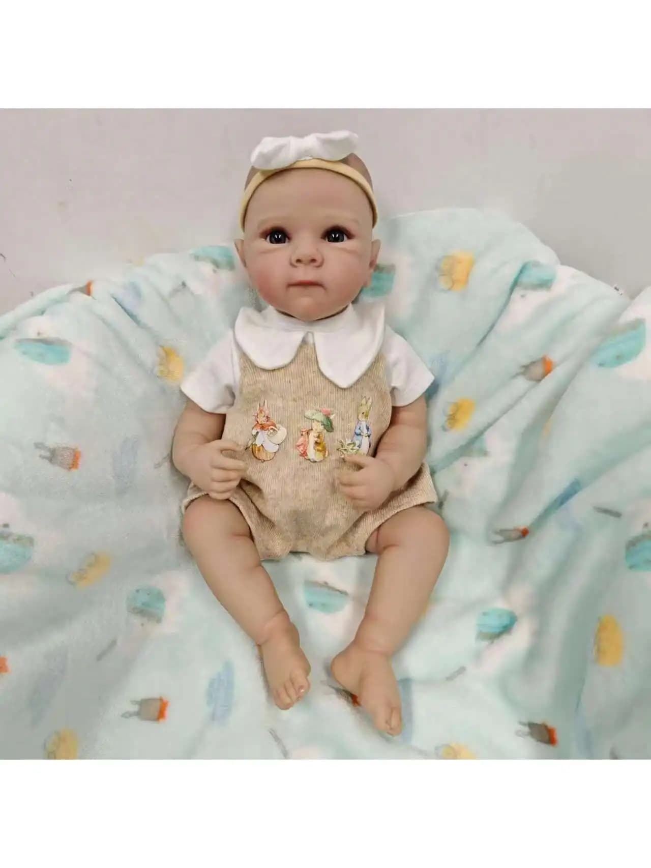 Bambole per bambini rinate realistiche: bambola realistica in vinile morbido e carino da 19 pollici (SOLO BAMBOLA/SENZA ACCESSORI)