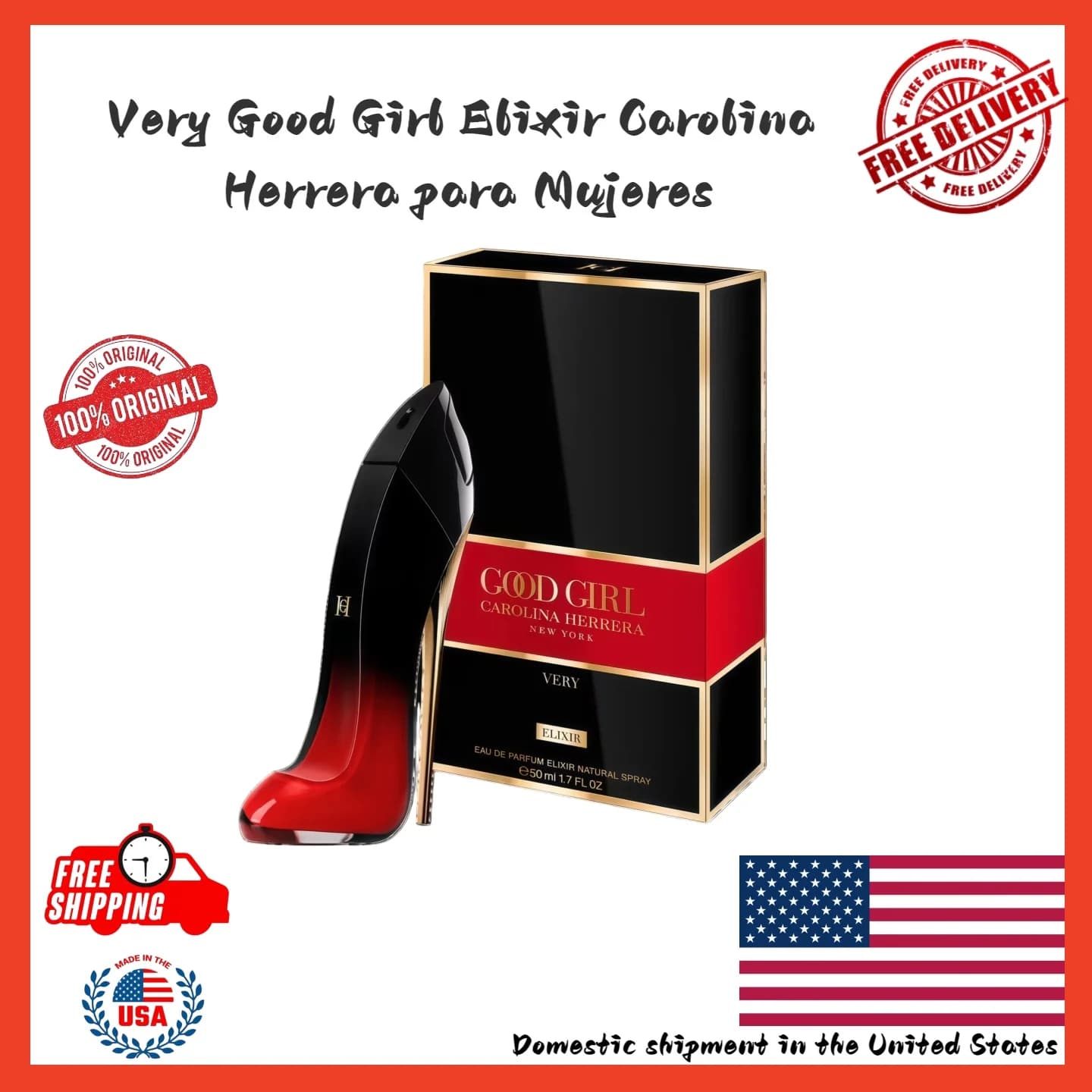 Very Good Girl Elixir di Carolina Herrera Eau De Parfum Spray 2.7 oz per Donna, Regalo di Compleanno o San Valentino