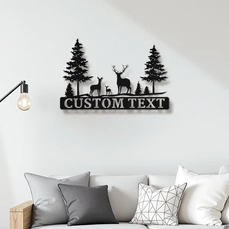 Custom Metal Plate with Civic Theme Number Cervi Family - Wall Decoration for Home and Garden