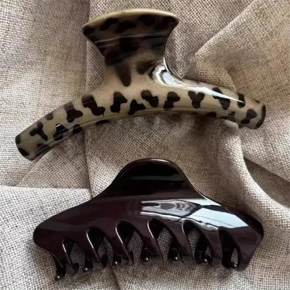 2Pcs/set Elegant Large Size Shark Clip Hair Claw for Women - Large Capacity, Non-Slip Grip, Strong Hold for Thick Hair