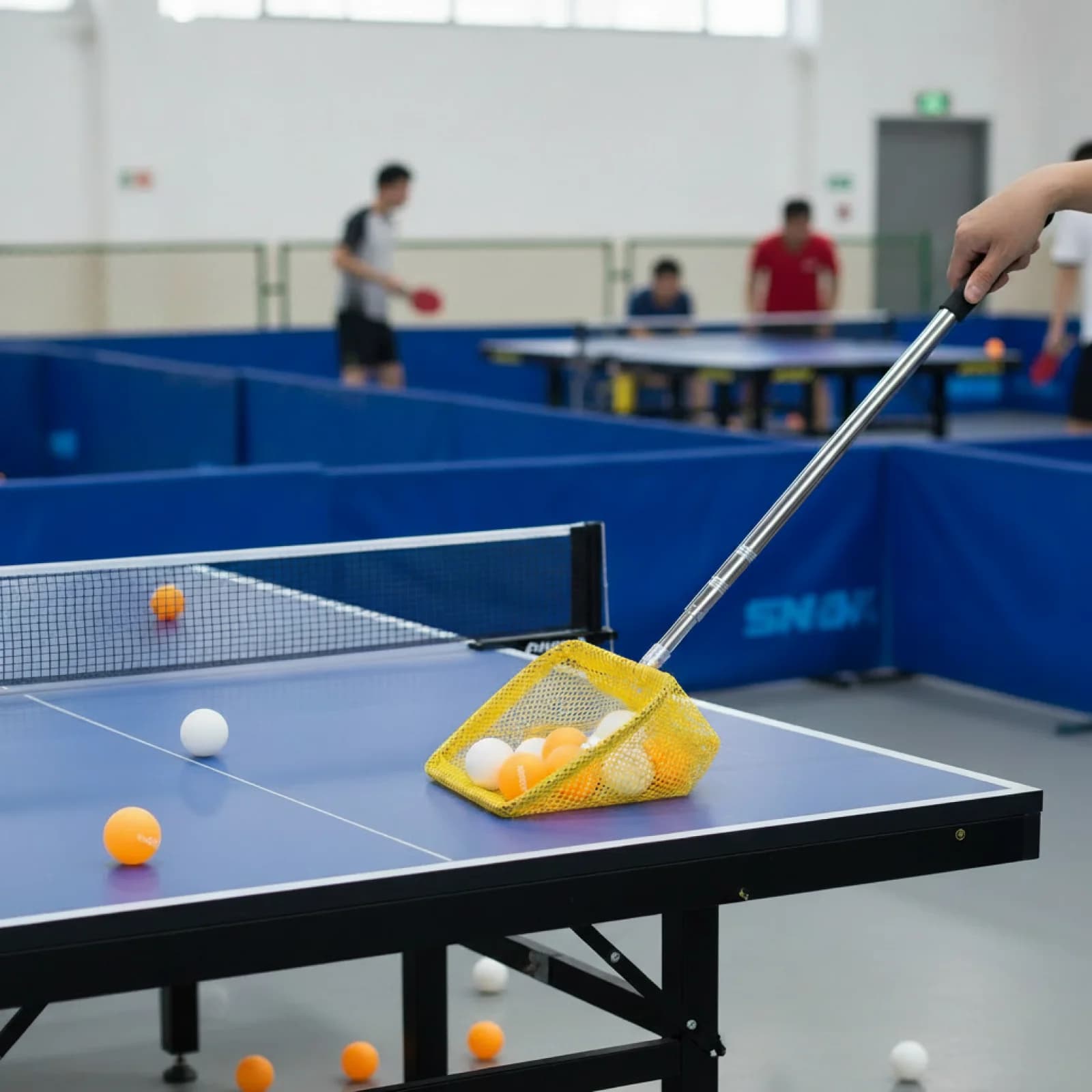 Ping Pong Ball Collector Basket Adjustable Handle Ball Retriever Telescopic Net for Table Tennis Training Tools