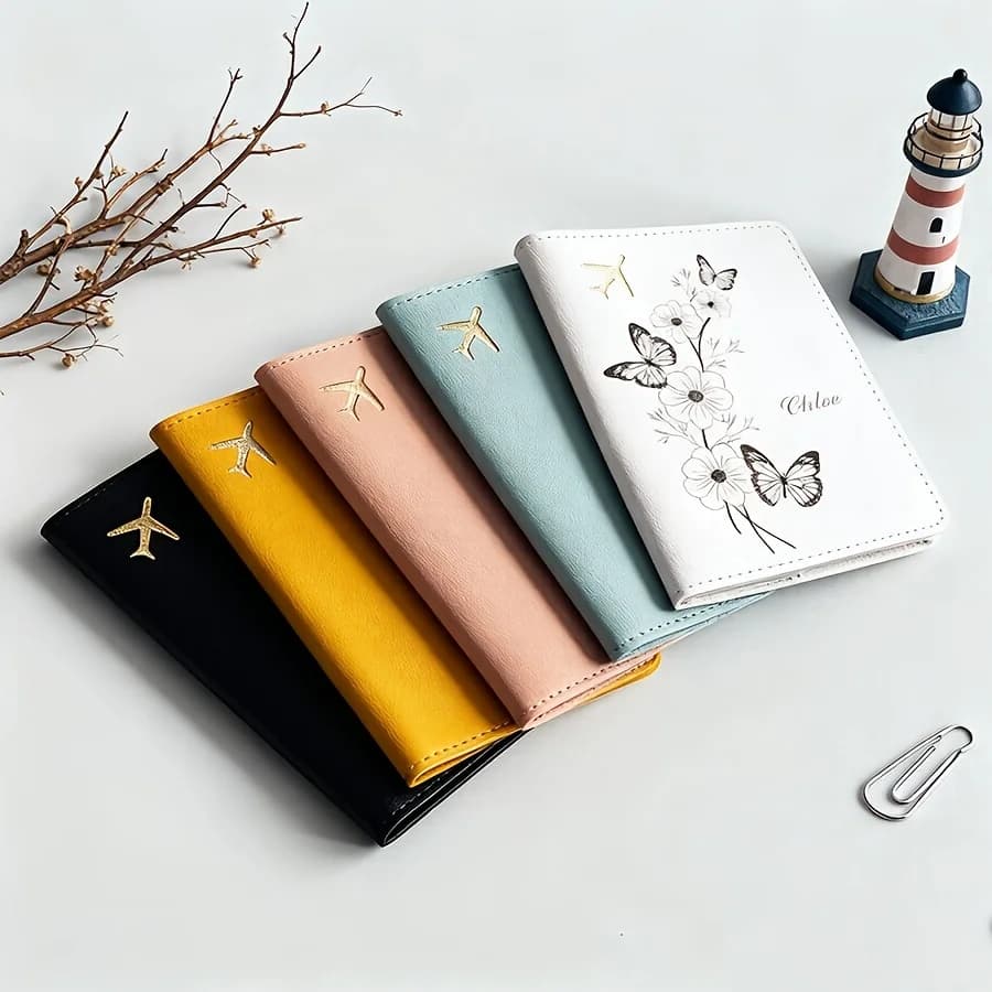 Custom Name Butterfly Flower Passport Holder, Stylish Multi-color Travel Case Unique Birthday Wedding Gift