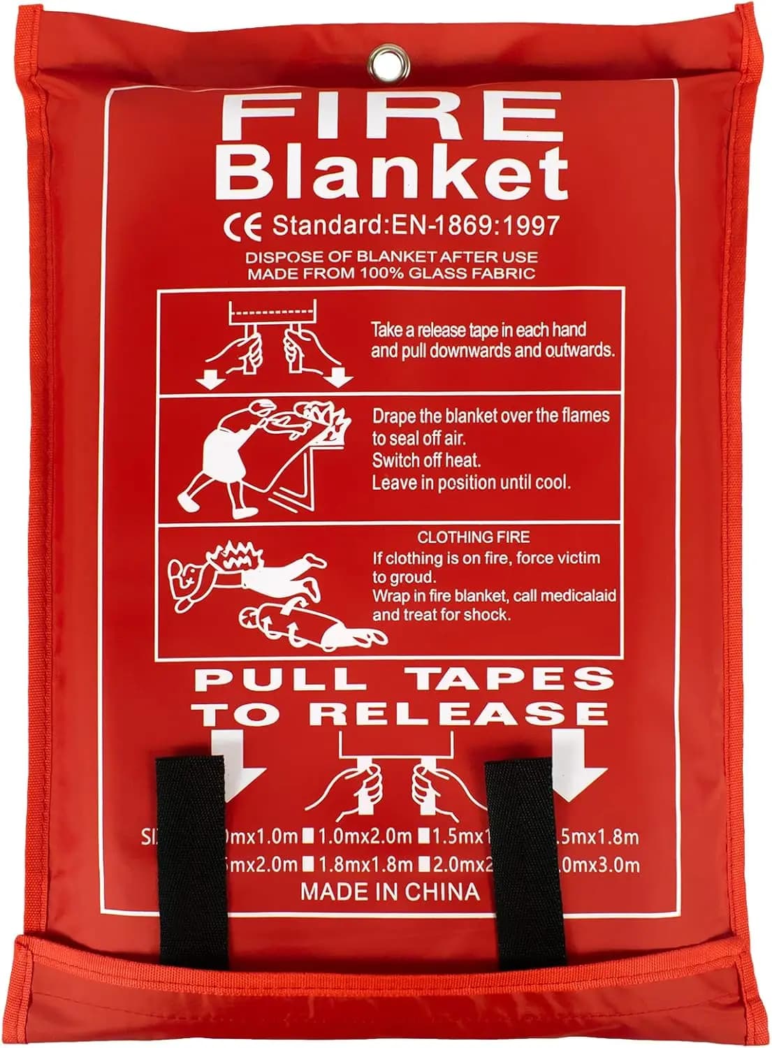 FenKicyen Fiberglass Fire Blanket 47" X 71" for Camping And Fire Fighting Shelters - Heat Resistant Emergency Fire Blanket