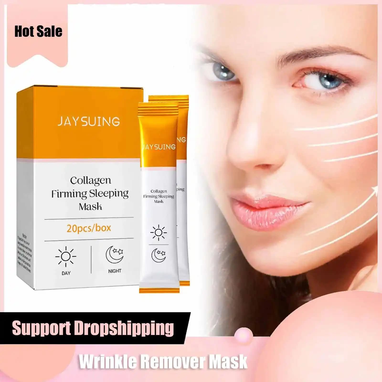 Anti Agi-ng collagen moisturizer mask removal of nasolabial wrinkles facial firming fade thin lines mask to sleep brightening