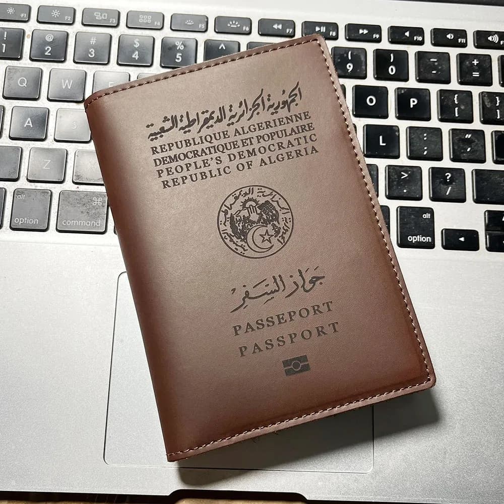 Custodia per passaporto Algeria in vera pelle fatta a mano Porta passaporto in vera pelle