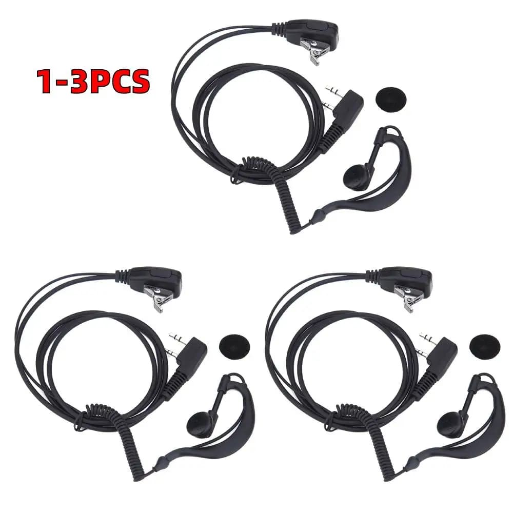 Auricolare a 2 PIN auricolare PTT MIC 1m gancio per l'orecchio Walkie Talkie auricolare Interphone auricolare auricolare per BAOFENG UV5R/KENWOOD/HYT