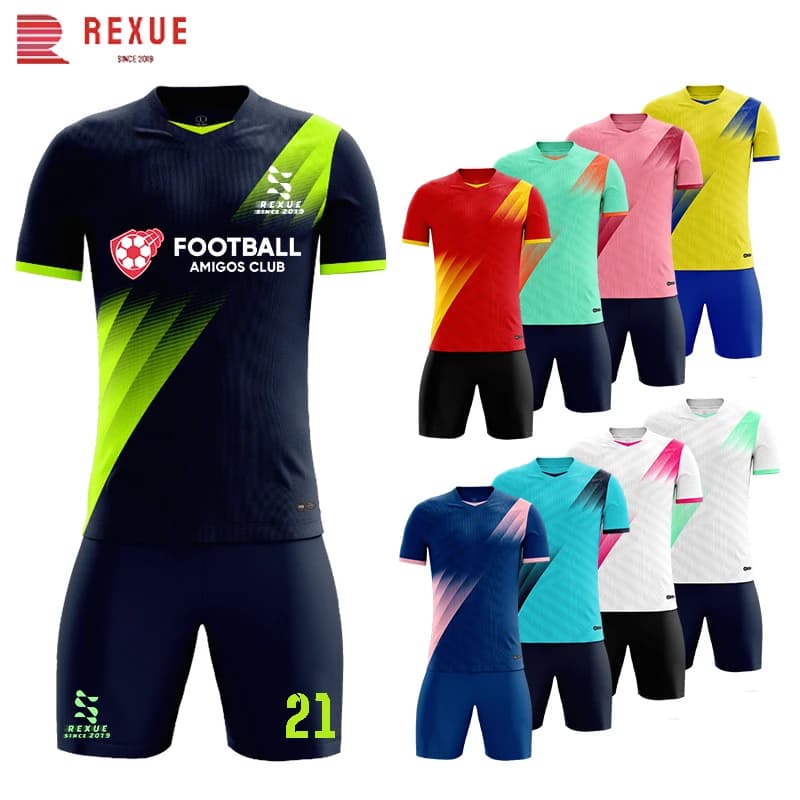 Custom uomo donna bambini maglia da calcio imposta sublimazione vuoto manica corta bambini maschio stampa ad asciugatura rapida tuta da calcio 2023
