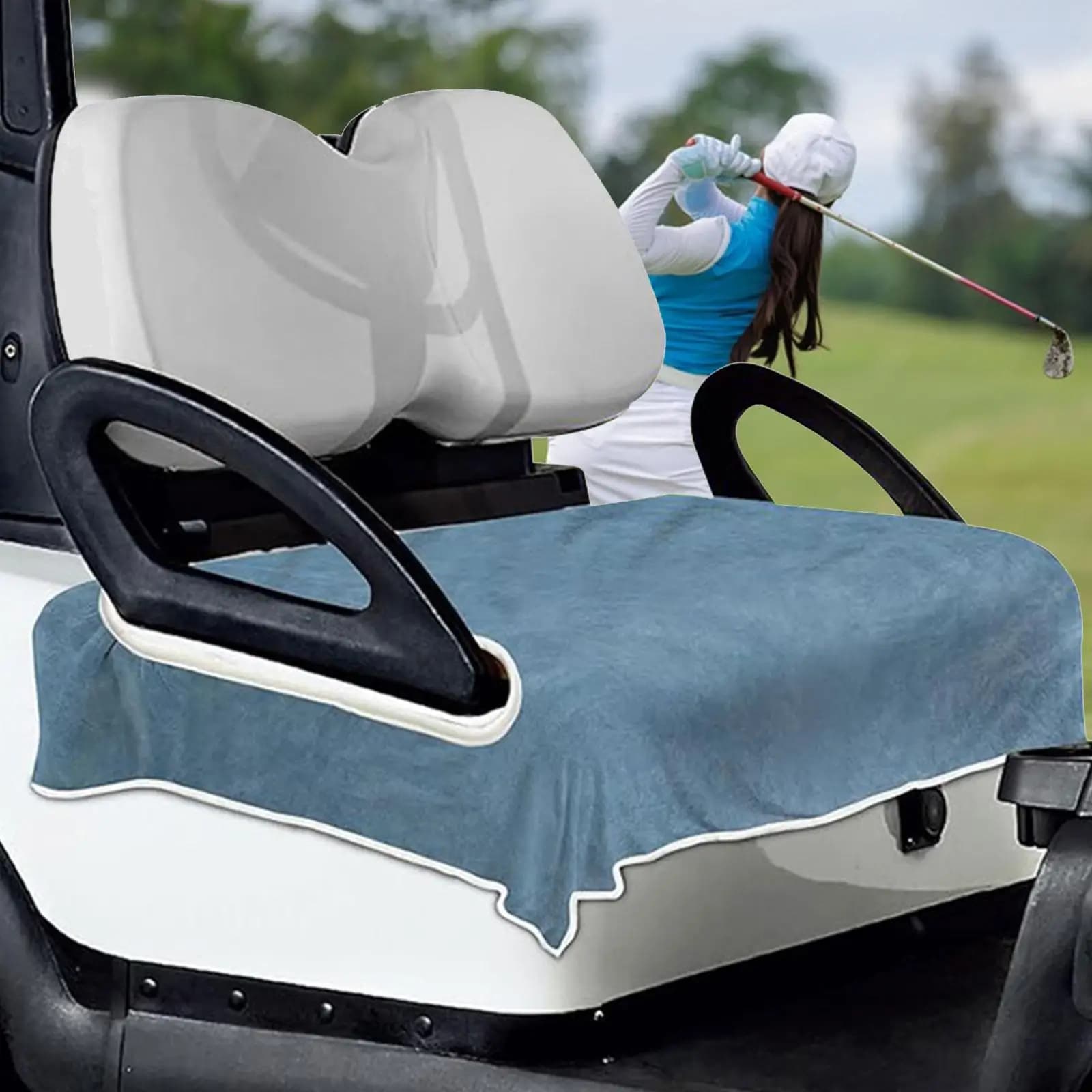 Coprisedile universale per carrello da golf Protezione per sedile da panca resistente ai raggi UV Fodera per cuscino lavabile in lavatrice facile da installare per auto da club