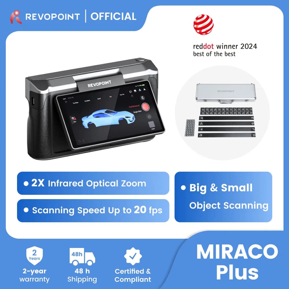 Revopoint MIRACO Plus Scanner 3D per stampante 3D Kit di metologia fotogrammetrica Scanner corpo portatile all-in-one di precisione da 0,02 mm