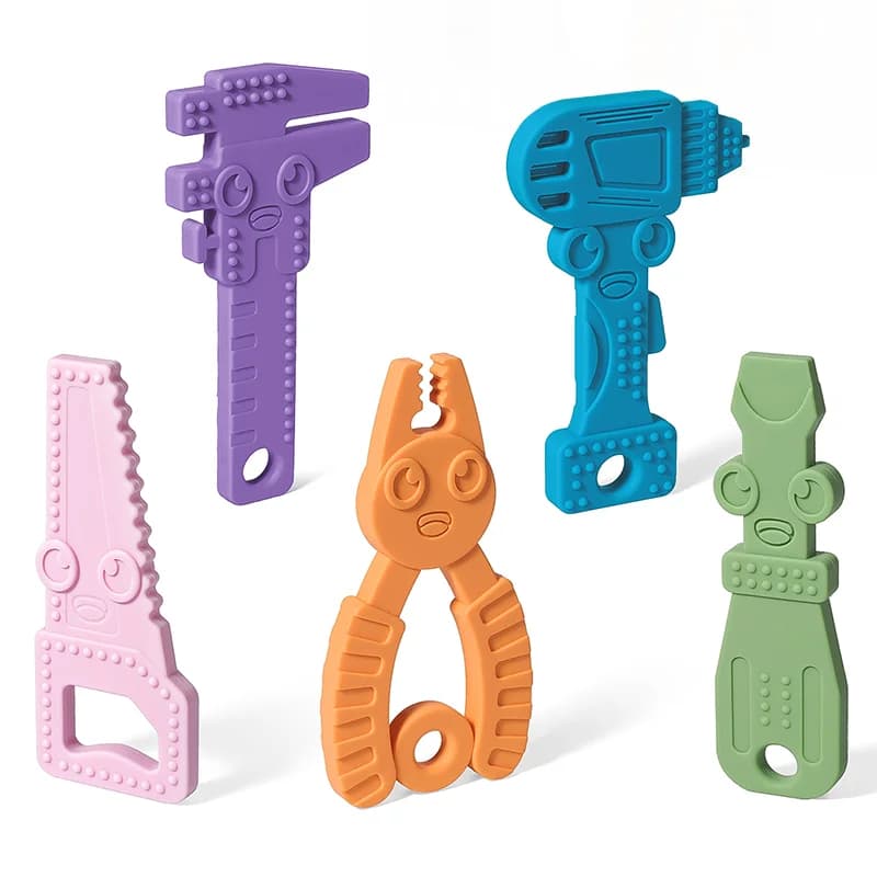 2/3 pz-set chiave per massaggiagengive in Silicone per bambini giocattolo da masticare per uso alimentare in Silicone Tiny Rod articoli per bambini regalo per infermiere giocattoli per massaggiagengive per bambini