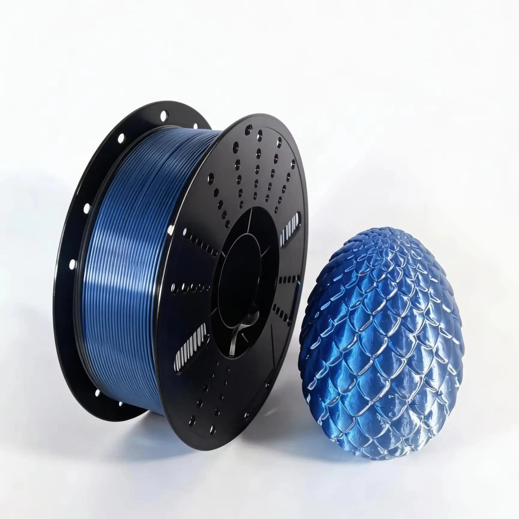 Filament PLA Blue Silver Silk Effect 1.75mm 1KG, Polished 3D Printer Filament with Dimensional Accuracy +/- 0.05mm