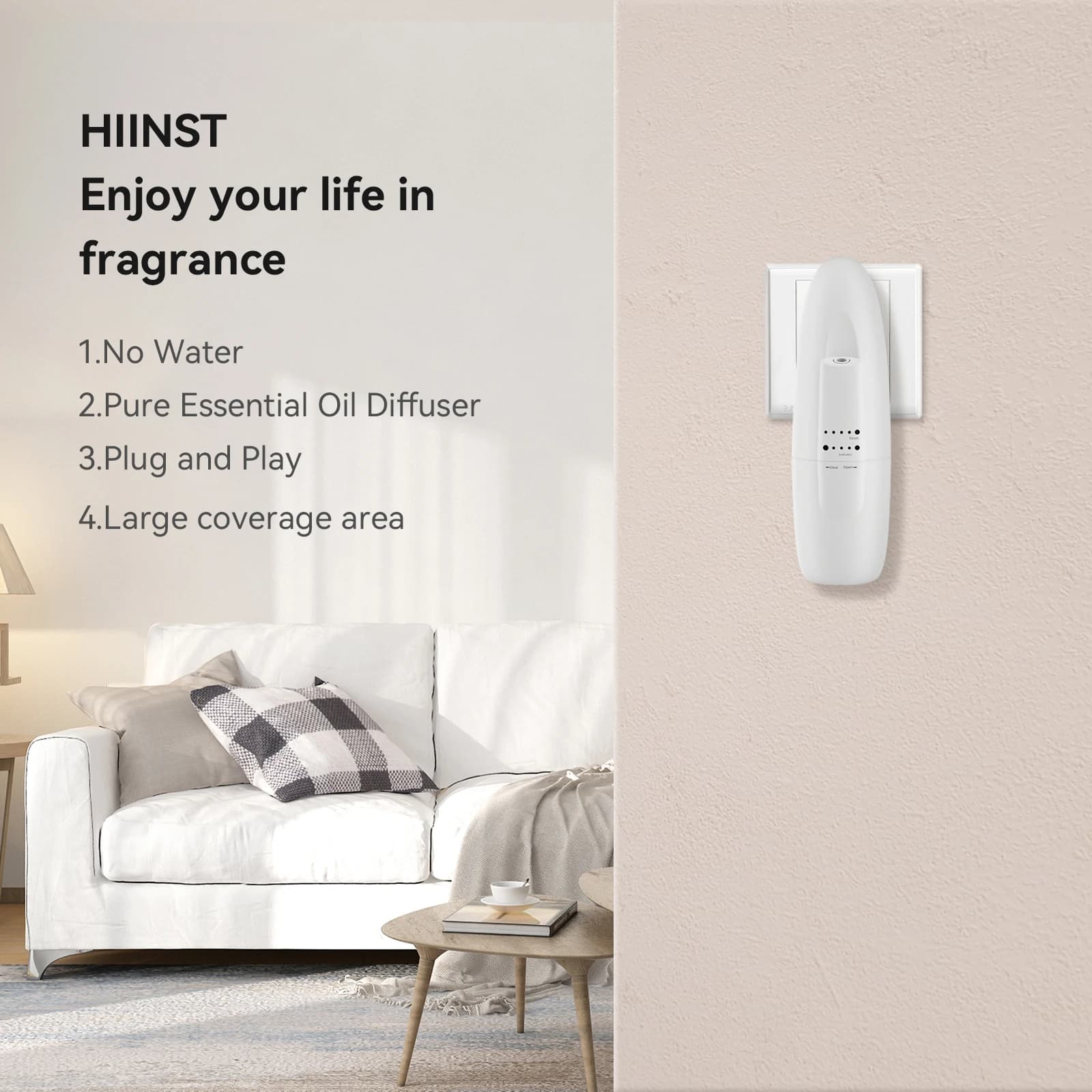 HIINST Luxury Electric Room Fragrance dispositivo di profumo di olio essenziale deodorante per ambienti senza acqua Plug in diffusore di aromi per la casa