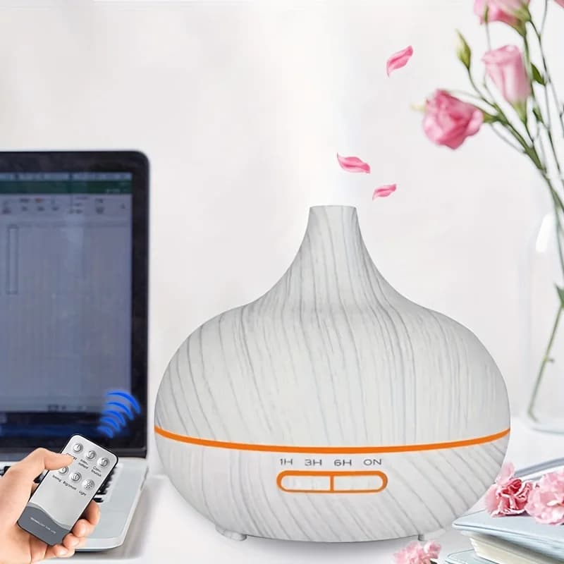 Diffusore Per La Casa 550ml 7 Colori LED Casa Grano di Legno Macchina di Fragranza Spruzzatore di Olio Essenziale Ad Ultrasuoni Telecomando Purif D'aria