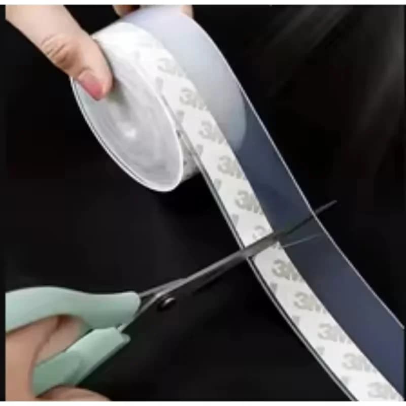 Self-Adhesive Silicone Seal Strip Windproof Dustproof Weather Stripping for Glass Window Door Gap Wardrobe Cabinet Door Bottom S