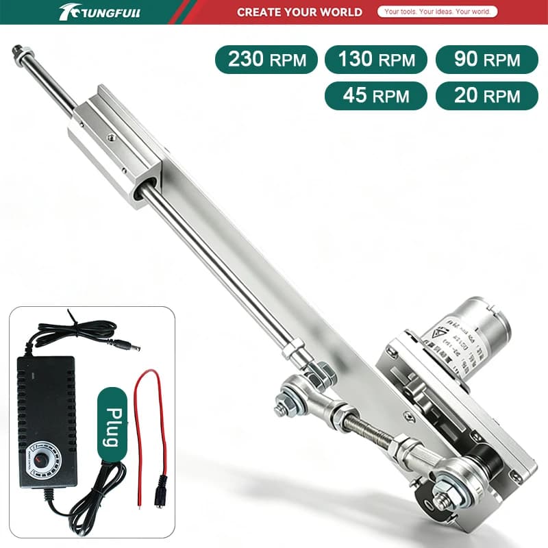 60mm-200mm Stroke Adjustable DC 24V Powerful Telescopic Linear Actuator Reciprocating Thrust Machine 20RPM-230RPM with Power