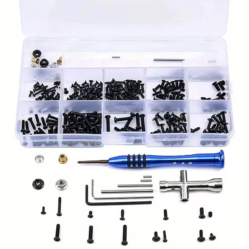 Set di kit di attrezzi per auto RC da 316 pezzi con viti M2 M2.5 M3, dado, chiave - Forniture di riparazione per accessori auto WLtoys 1/14 144001 RC