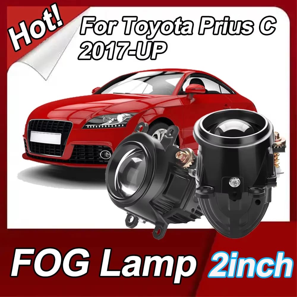 Lente per proiettore fendinebbia BI-LED da 2 pollici Mini fendinebbia per Toyota Prius C 2017 2018 2019 2020-UP